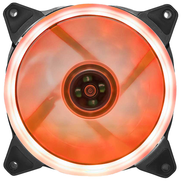 LEDリング付ケース用FAN 12cm25mm厚 レッド 製品サイズ120(W)×120(D)×25(H)mm
