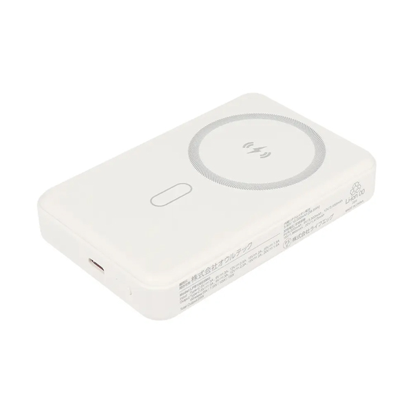 モバイルバッテリー/10000mAh/マグネット式/ワイヤレス充電/準個体電池/iPhone、スマートフォン、ポータブルゲーム機、Bluetoothスピーカー各種対応/PD対応/防災/ホワイト
