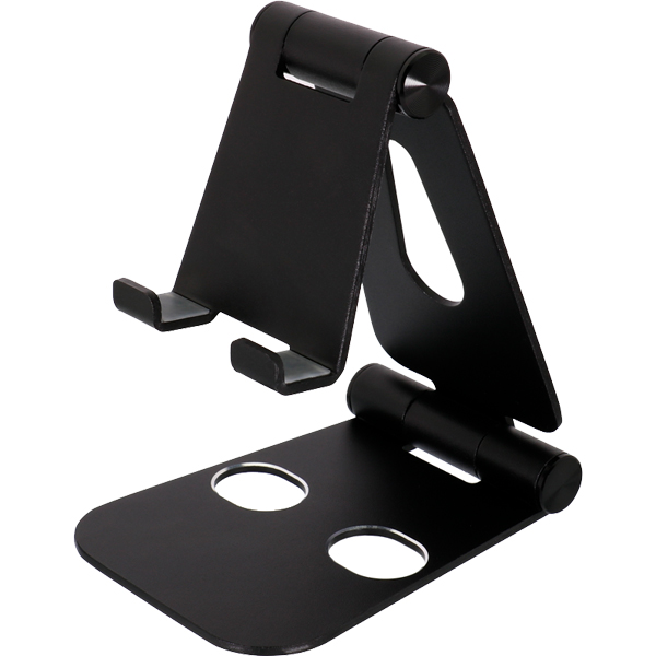 スマートフォンスタンド/スマホスタンド/タブレットスタンド/STD03シリーズ/アルミニウム/フリーアングル/折りたたみコンパクト/充電しながら使える/ブラック