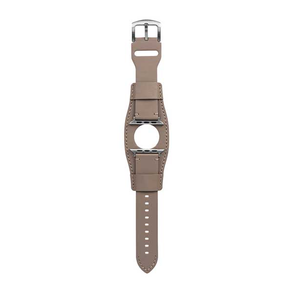 Apple Watch用バンド/アップルウォッチバンド/42mm/44mm/45mm/49mm/パイロットレザーバンド/ステンレスバックル/トープ