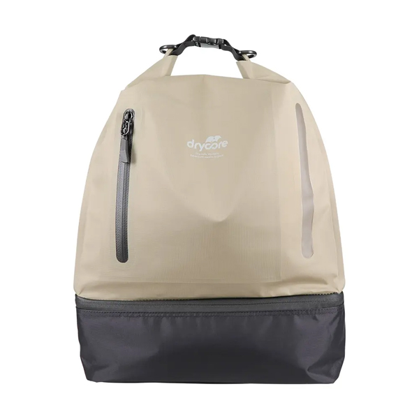 防水ドライバッグ/手さげ/肩掛け/ナップザック/アウトドア/撥水素材使用/防水性能/IPX4/15L/2ルーム/カーキ