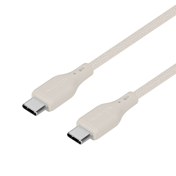 スマホ・タブレット用USBケーブル/USB2.0規格準拠/USB(C-C)/Power Delivery対応/PD60W/データ転送/やわらか/断線に強い/シリコンメッシュケーブル/1.5m/150cm/ミストグレー
