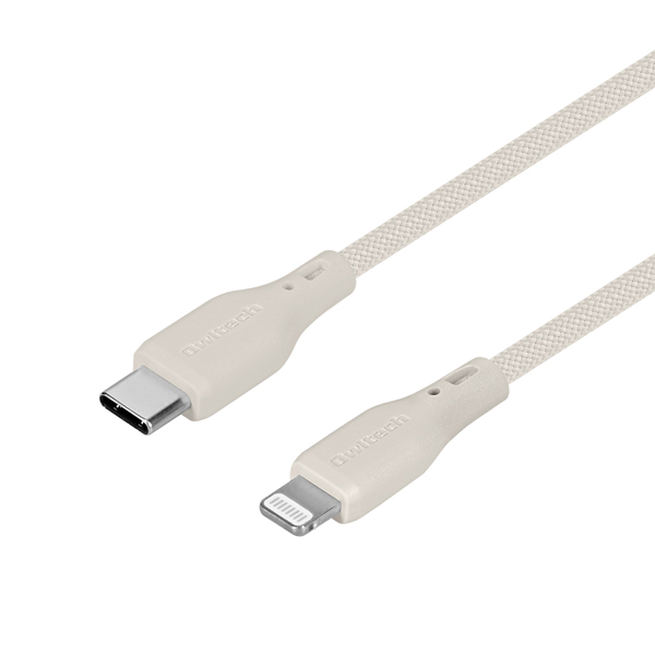 Lightningケーブル/USB Type-C to Lightning/PD60W/MFi認証/やわらか/断線に強い/シリコンケーブル/シリコンメッシュケーブル/データ転送/1.5m/150cm/ミストグレー