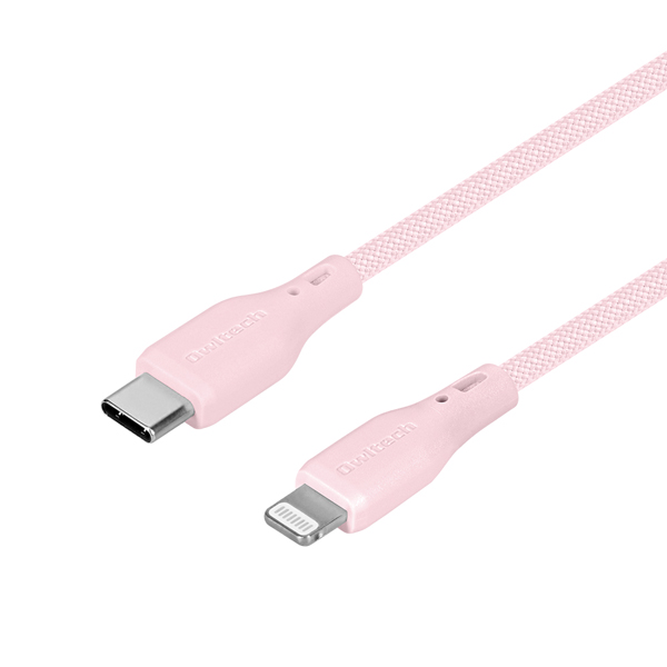 Lightningケーブル/USB Type-C to Lightning/PD60W/MFi認証/やわらか/断線に強い/シリコンケーブル/シリコンメッシュケーブル/データ転送/1.5m/150cm/サクラピンク