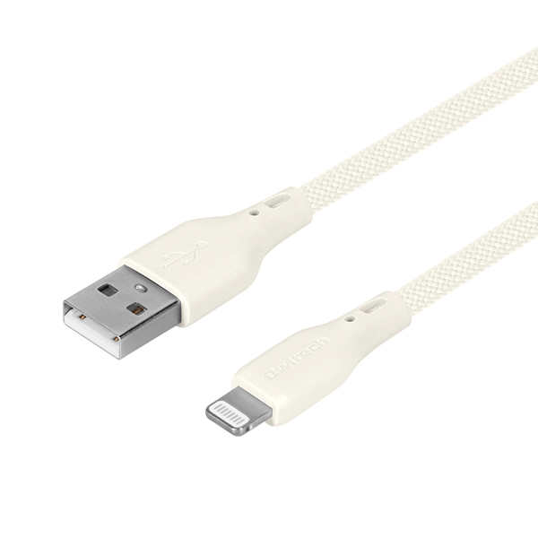 Lightningケーブル/USB Type-A to Lightning/MFi認証/やわらか/断線に強い/シリコンケーブル/シリコンメッシュケーブル/2.4A出力/断線に強い/1.5m/150cm/ベージュ