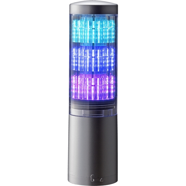 積層情報表示灯 レボライト LA6型 3段/シルバー/点灯