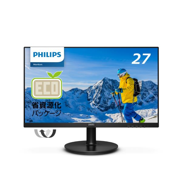 液晶ディスプレイ 27型/1920×1080/HDMI、D-Sub/ブラック/スピーカー：あり/5年間フル保証/省資源化パッケージ