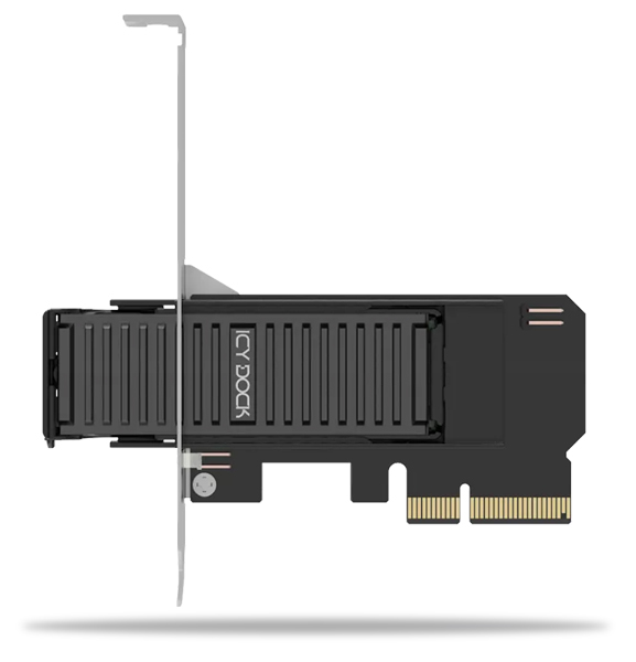 M.2 NVMe SSD搭載用リムーバブルアダプタ PCIe 4.0 x4拡張スロット対応