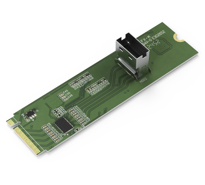 信号補正用Redriver搭載 M.2 NVMe PCIe 4.0 x4対応 SlimSAS 4i アダプタ