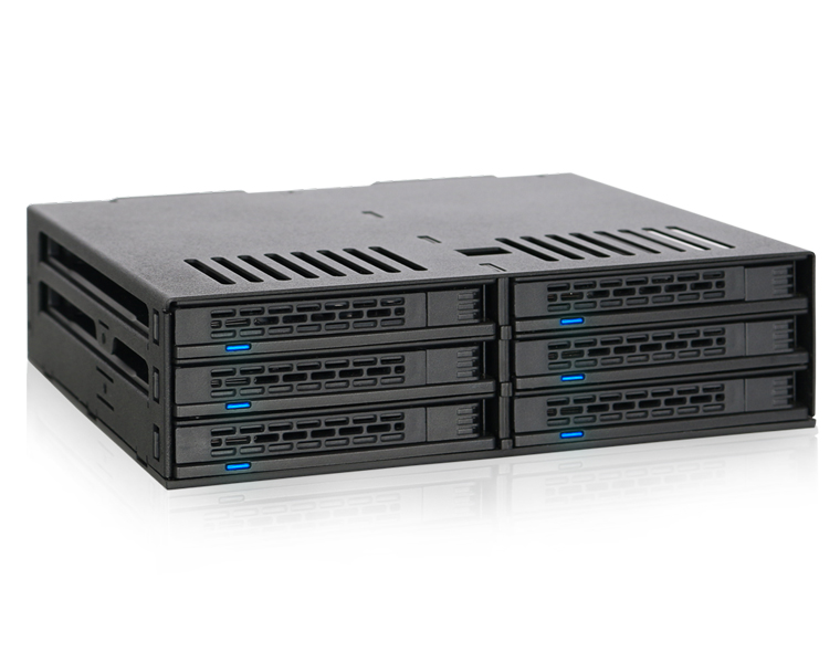 ICYDOCK 6 x 2.5インチ SATA HDD / SSD搭載用リムーバブルケース　5.25インチベイサイズ