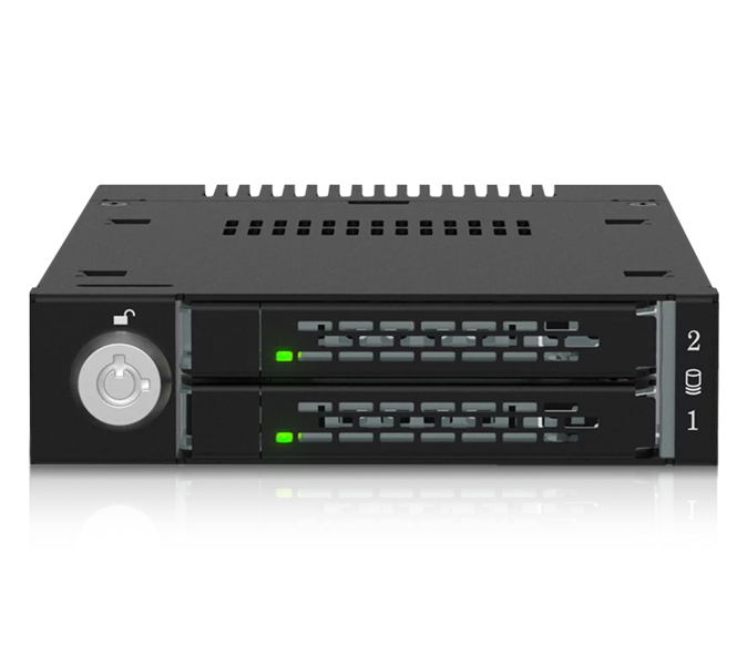 2 x M.2 NVMe SSD搭載用リムーバブルケース PCIe 4.0対応 3.5インチベイサイズ