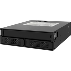 ICYDOCK　2x 2.5インチSAS/SATA HDD / SSD + Slim ODD搭載用リムーバブルケース　5.25インチベイサイズ　鍵付きモデル