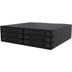 ICYDOCK　6 x 2.5インチSAS / SATA HDD / SSD搭載用リムーバブルケース　5.25インチベイサイズ