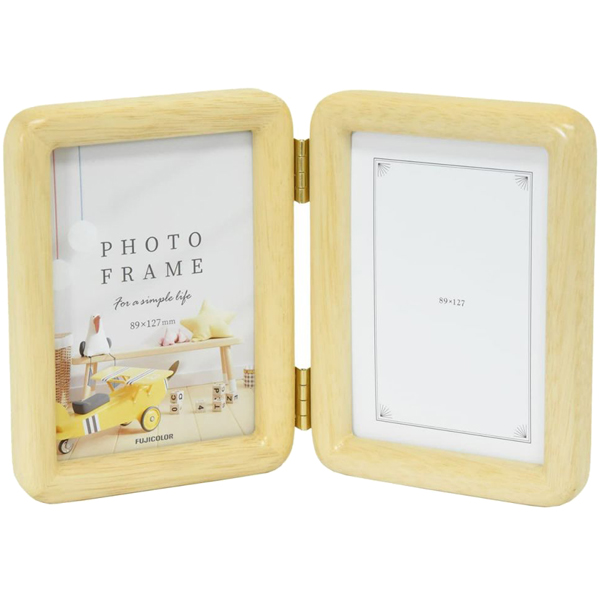 FUJICOLOR 木製フォトスタンド 4501TL Lサイズ×2面 木地