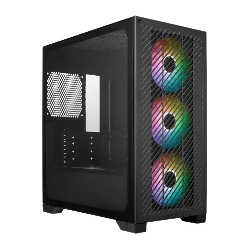 Elite 301/MicroATX PCケース/ARGBファン3基搭載モデル/ブラック/通気性に優れたフラットデザイン/USB 3.2 Gen1 Type-C/280mmラジエーター対応