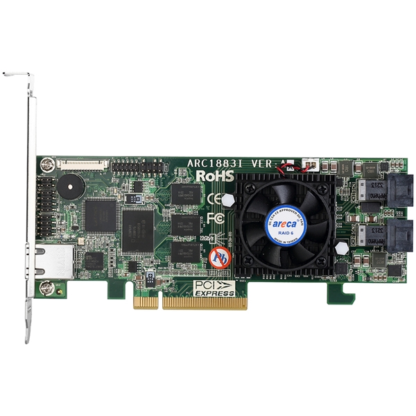 SAS/SATA RAIDカード 8ポート PCIe3.0、On-Board Cache 2GB 2x SFF-8643
