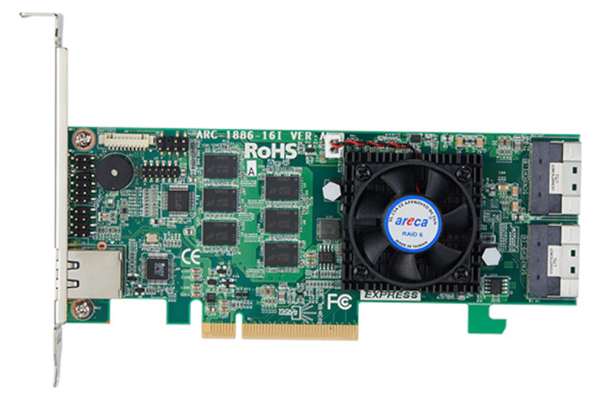 PCIe 4.0 x8 16ポート内蔵用RAIDカード Tri モード対応 SFF 8654 (x8) x2接続 Expander機能付