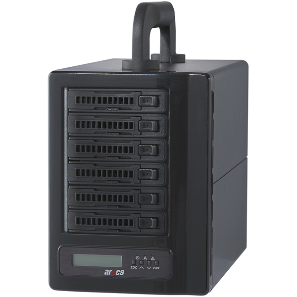 2.5インチSAS/SATA対応6ベイ外付RAIDユニット　Thunderblot3＆USB3.2 Gen2接続　Expander機能対応