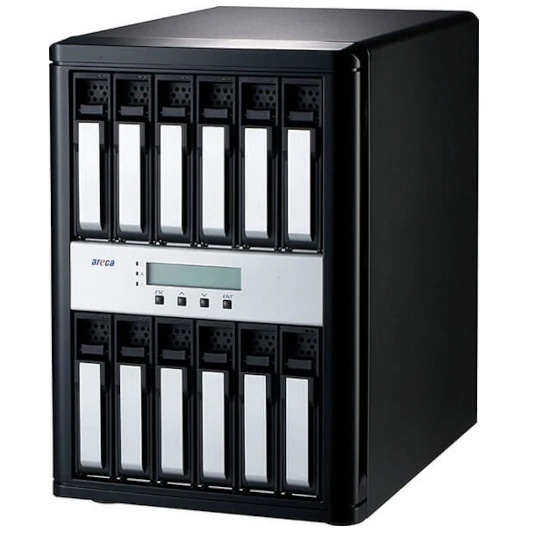 SAS/SATA対応 12ベイ外付RAIDユニット Thunderblot5＆USB3.2 Gen2接続