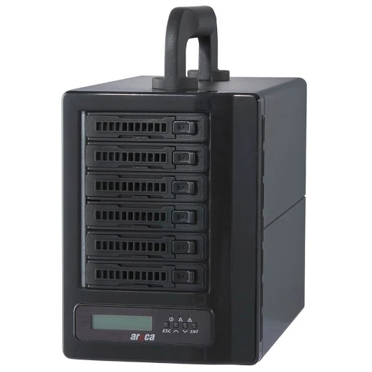 2.5インチNVMe/SAS/SATA対応6ベイ外付RAIDユニット Thunderblot5＆USB3.2 Gen2接続 Expander機能対応