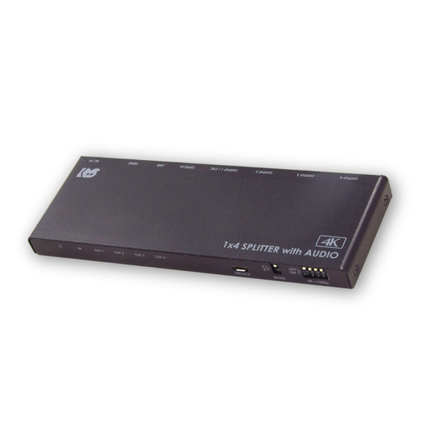 4K60Hz/ダウンスケール対応 外部音声出力付 HDMI分配器（1入力4出力）
