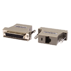 RJ45 (F) から DB25 (F) シリアルアダプター