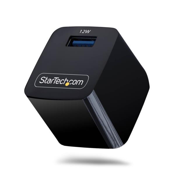USB充電器/1ポートUSB-A/最大12W/5V/2.4A/iPhone Pro/17・iPad対応/ブラック