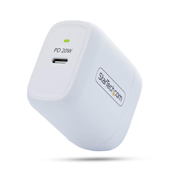 USB充電器/1ポートUSB-C/最大20W/PD対応（5V/9V）/ホワイト/急速充電 Type-C 電源アダプター