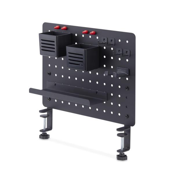 ペグボード/クランプ式/42x32cm/部品付属/ブラック/有孔パネル デスク上収納 パンチングボード