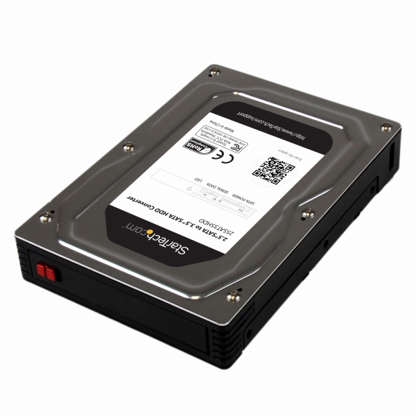 HDD/SSD用2.5インチ-3.5インチSATAハードドライブ変換ケース(アルミ製)最大高さ12.5mmSATA1.0/2.0/3.0対応