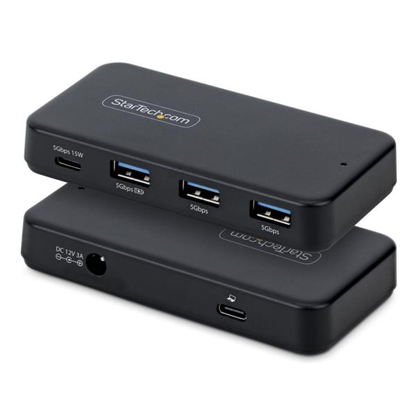USB-Cハブ/C/A両対応/4ポート/1x Type-C+3x Type-A/5Gbps/セルフパワー/電源アダプタ付