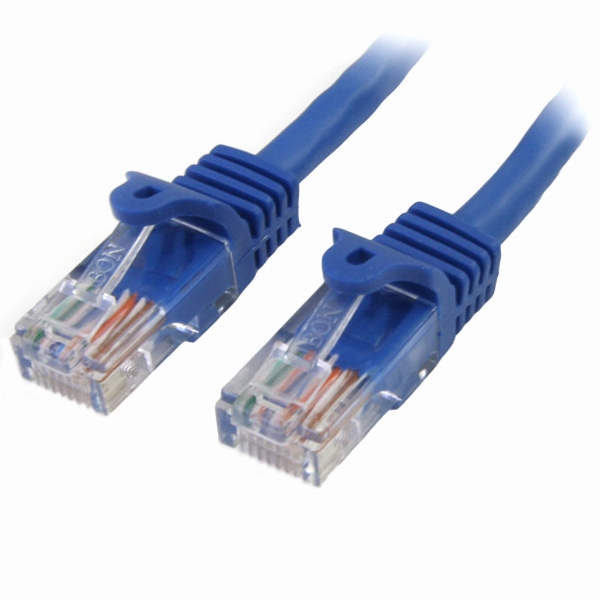 3mカテゴリー5eLANケーブルブルーRJ45コネクタ(ツメ折れ防止カバー付き)イーサネット対応Cat5eUTPケーブル