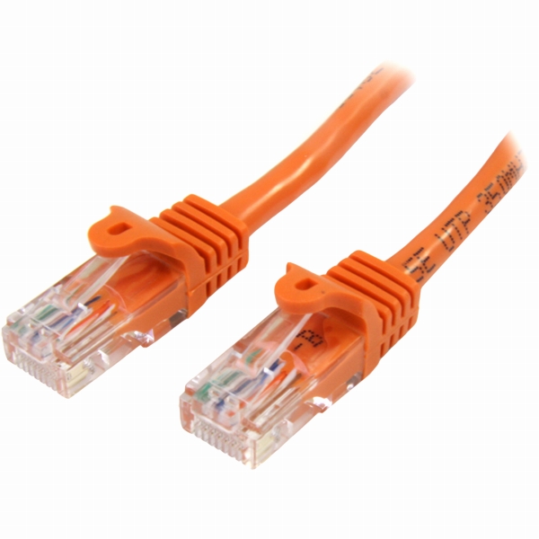 3mカテゴリー5eLANケーブルオレンジRJ45コネクタ(ツメ折れ防止カバー付き)イーサネット対応Cat5eUTPケーブル