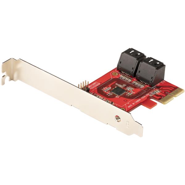 SATA4ポート増設PCIExpressインターフェースカード/6Gbps/ロープロファイル&フルサイズPCI対応/SATAスタックコネクタ/RAIDなしASM1164チップ搭載