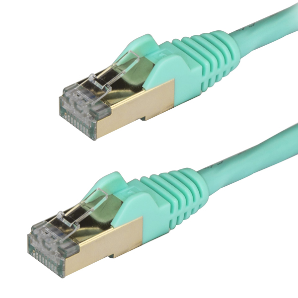 カテゴリー6ALANケーブル3mアクア10GbpsF/FTPシールドツメ折れ防止RJ45コネクタ10GbE対応Cat6aランケーブル