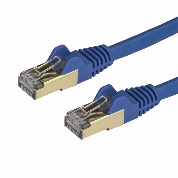 カテゴリ6A対応LANケーブル(3m/ブルー)Cat6ASTP(シールドツイストペア)ケーブルツメ折れ防止カバー付き