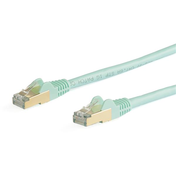 カテゴリー6aLANケーブル5mアクアツメ折れ防止RJ45コネクタCAT6aイーサネットケーブル