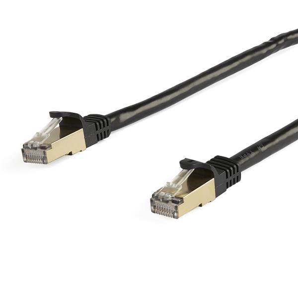 カテゴリー6aLANケーブル5mブラックツメ折れ防止RJ45コネクタCAT6aイーサネットケーブル