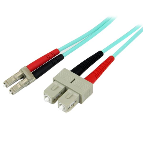 光ファイバーケーブル/LC-SC/1m/UPCコネクター/OM3マルチモード/50/125μm/2芯/全二重(フルデュプレックス)/100Gb