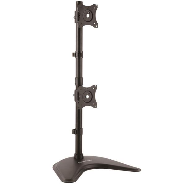 縦型2面液晶モニタースタンド デュアルモニタースタンド(縦型配置タイプ)VESA規格対応 最大27インチモニタ2台対応 最大10kgのモニターを搭載可能