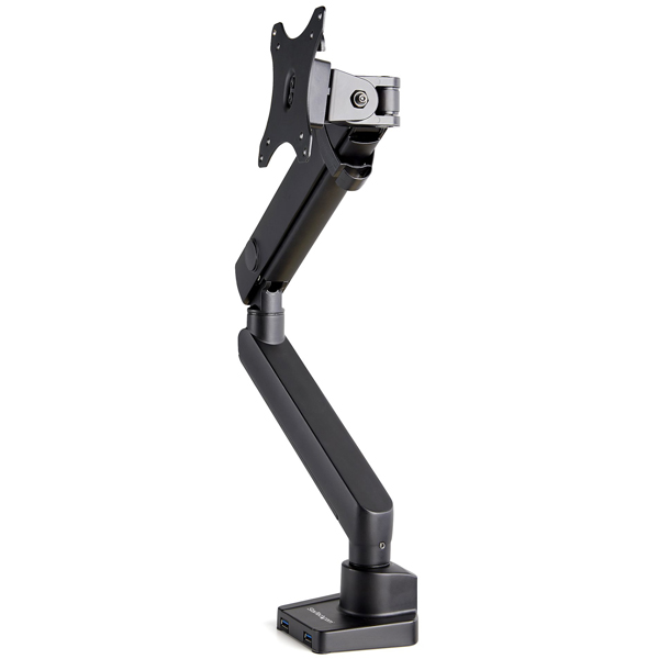 液晶モニターアーム クランプ式/グロメット式 VESA規格34インチディスプレイ対応 2ポートUSBハブ搭載 ケーブル収納可能