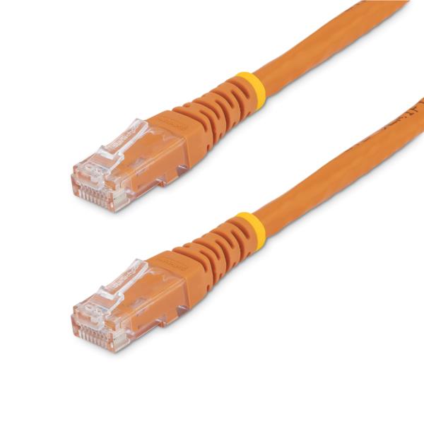 30.4mCat6対応LANケーブルオレンジカテゴリ6対応イーサネットUTPケーブルモールド処理済みRJ45コネクタ