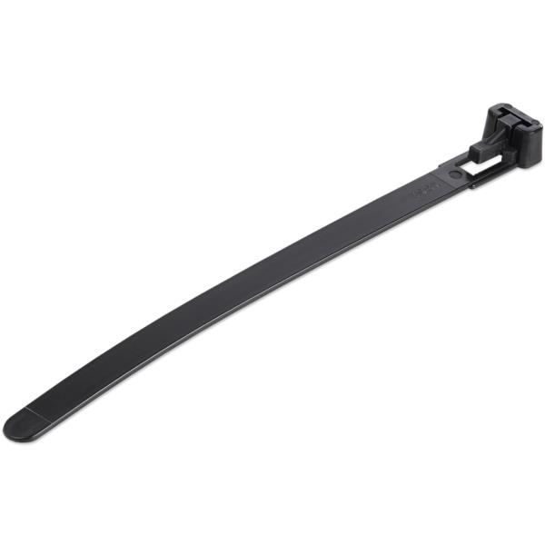 結束バンド/繰り返し使える/100本入りパック/ブラック/長さ12.5cm/幅7mm/ケーブル束の直径30mm/引張強度22kg/屋内、屋外対応/UL94V-2規格認定品