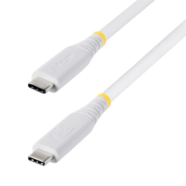 USB4ケーブル/50cm/40Gbps/Type-C/240W/8K60Hz/DP2.1/ホワイト/高速充電 データ転送