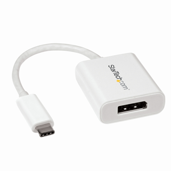 USB-C-DisplayPort変換アダプタ4K/60HzホワイトUSBType-C(オス)-ディスプレイポート(メス)Thunderbolt3ポート互換