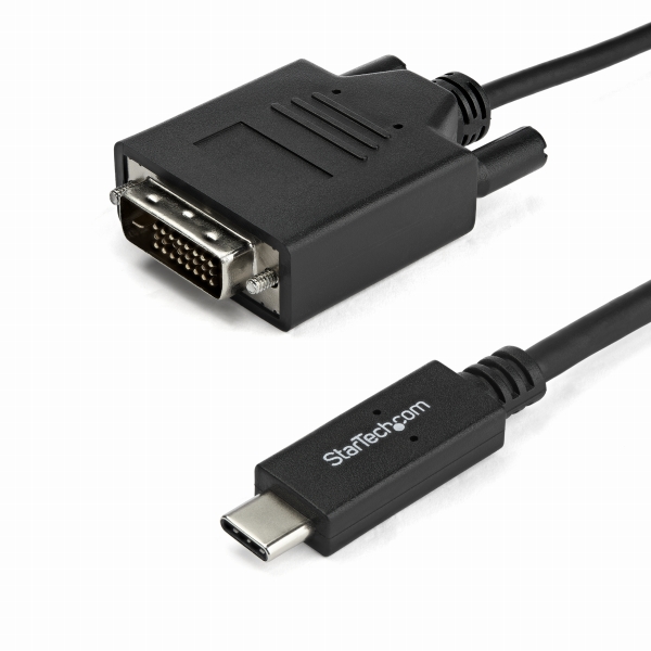 USB-C-DVIディスプレイケーブル2mブラック1920x1200/1080p対応USBType-C接続DVIモニタケーブル