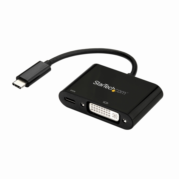 USB-C-DVI変換アダプタUSBPowerDelivery対応1920x1200ブラック入力:USBType-C(オス)-出力:DVI-D(メス)