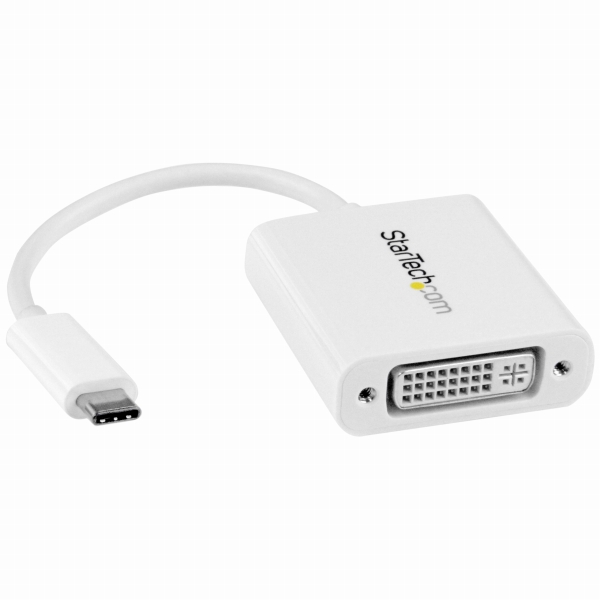 USBType-C-DVI変換アダプタ(ホワイト)USB-Cポート搭載MacBook/ChromebookPixelに対応