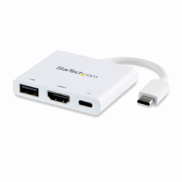 USBType-C接続HDMIディスプレイ変換アダプタホワイト4K/30HzThunderbolt3互換60WUSBPowerDelivery