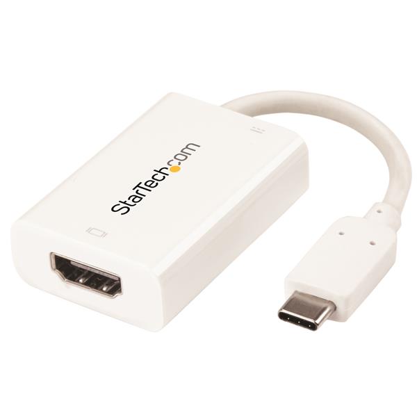 USB-C-HDMI変換アダプタホワイトUSB給電(PowerDelivery)対応USBType-C(オス)-HDMI(メス)Thunderbolt3対応4K/60Hz